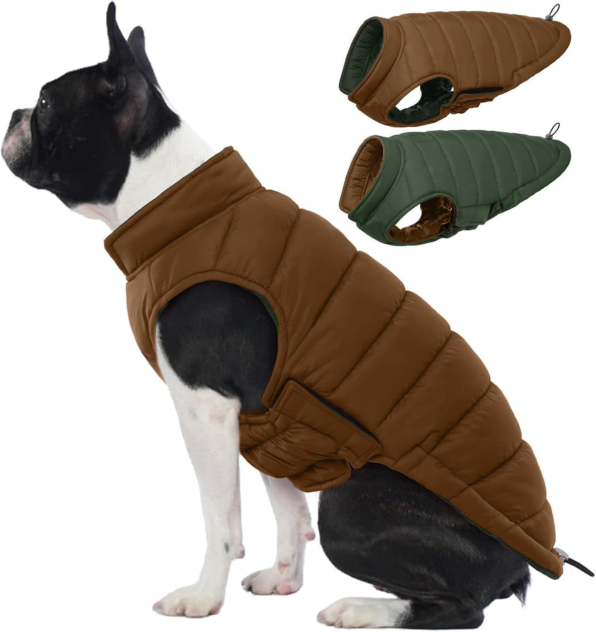Lelepet Reversible Dog Coat Waterproof Dog Jacket Windproof Puffer Vest for Winter Warm Lightweight Coats for Large Dogs Adjustbale Hook & Loop Pet Apparel with Leash Hole, Pitbull, Wine Red, XL - Image 14
