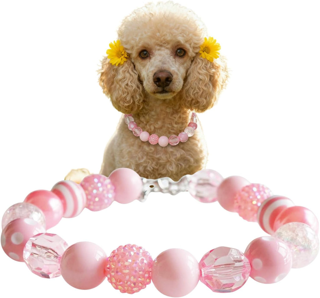 Dog Collar Necklace - Chunky Beads (20mm) with Candy Charm Pet Collar | Adjustable Sparkling Pet Jewelry Accessory for Small/Large Dogs, Daily Wear & Costume Parties - Image 9