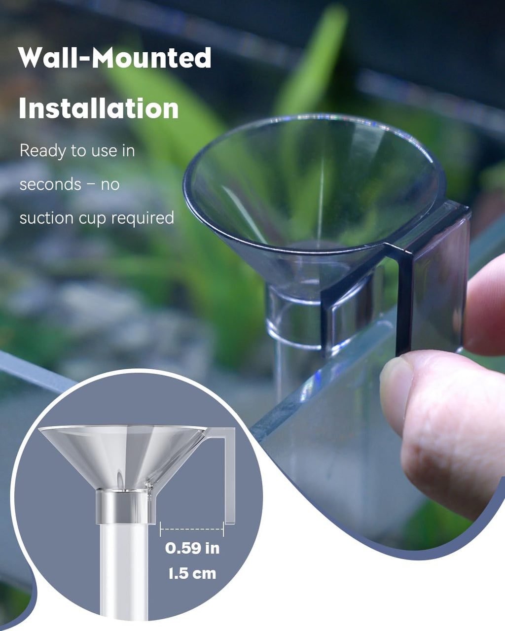 Floating feed ring with flexible connecting rod on aquarium water surface