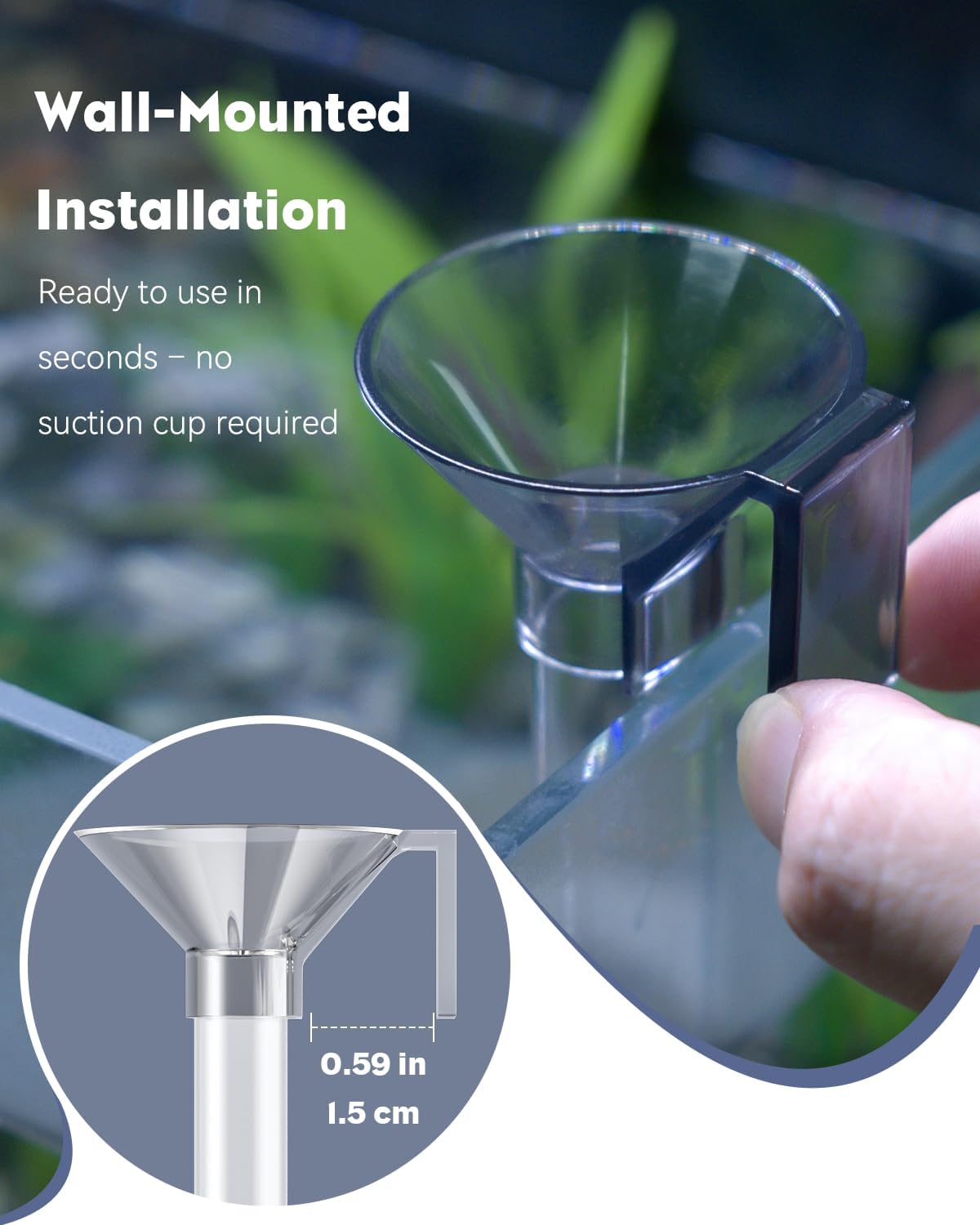 Floating feed ring with flexible connecting rod on aquarium water surface