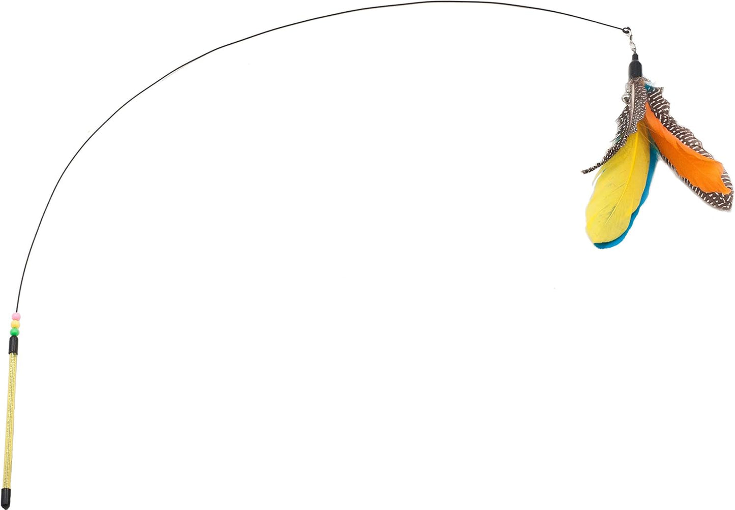 Durable flexible wire element of the cat wand showing the erratic movement design.