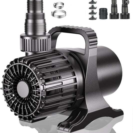 WaterRebirth PS-1700 submersible water pump front view showcasing the durable black housing and top lifting handle.