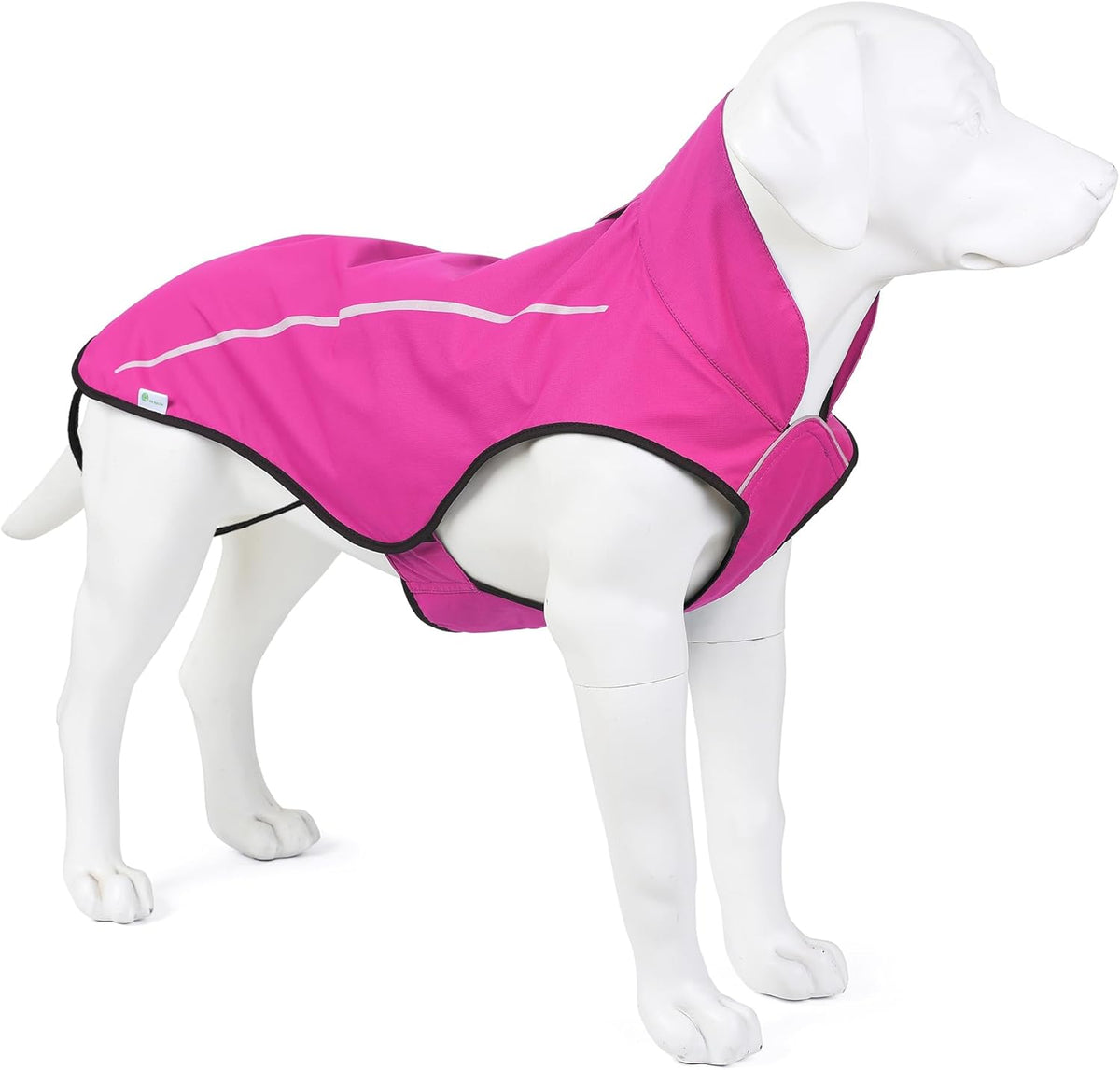 Premium waterproof dog clothes hot pink color side profile