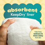Close up of Pampers Swaddlers disposable diaper showcasing the exclusive BreatheFree Liner design