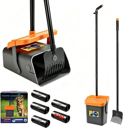 Premium imported dog puppy poop cleaning tools layout with all accessories.