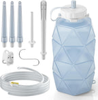 Smokitcen Collapsible Silicone Enema Bag Kit front view medical grade colon cleanser.