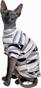 Limited Edition Sphynx Cat T-Shirts Elastic Hairless Cat Sweatshirt Pet Kitten Clothes Round Collar Kitten Shirts Vest Cats & Small Dogs Apparel (Butterfly, S (3.3-4.4 lbs)) - Image 9