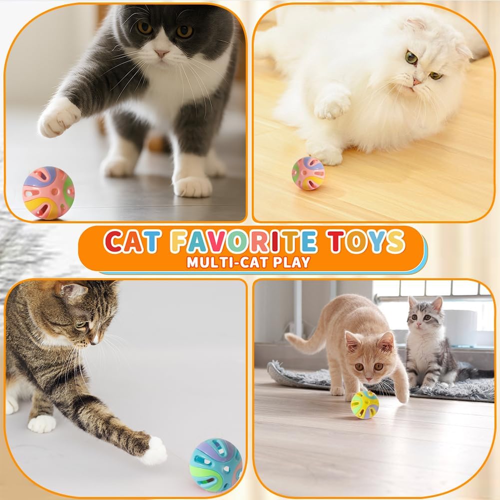 Kitten playing with Anjobibi interactive jingle bell ball