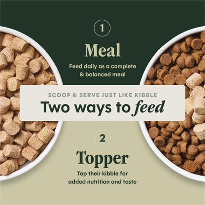 Instinct non GMO raw freeze dried dog food premium bag background