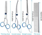 Close up of stainless steel thinning shear blades