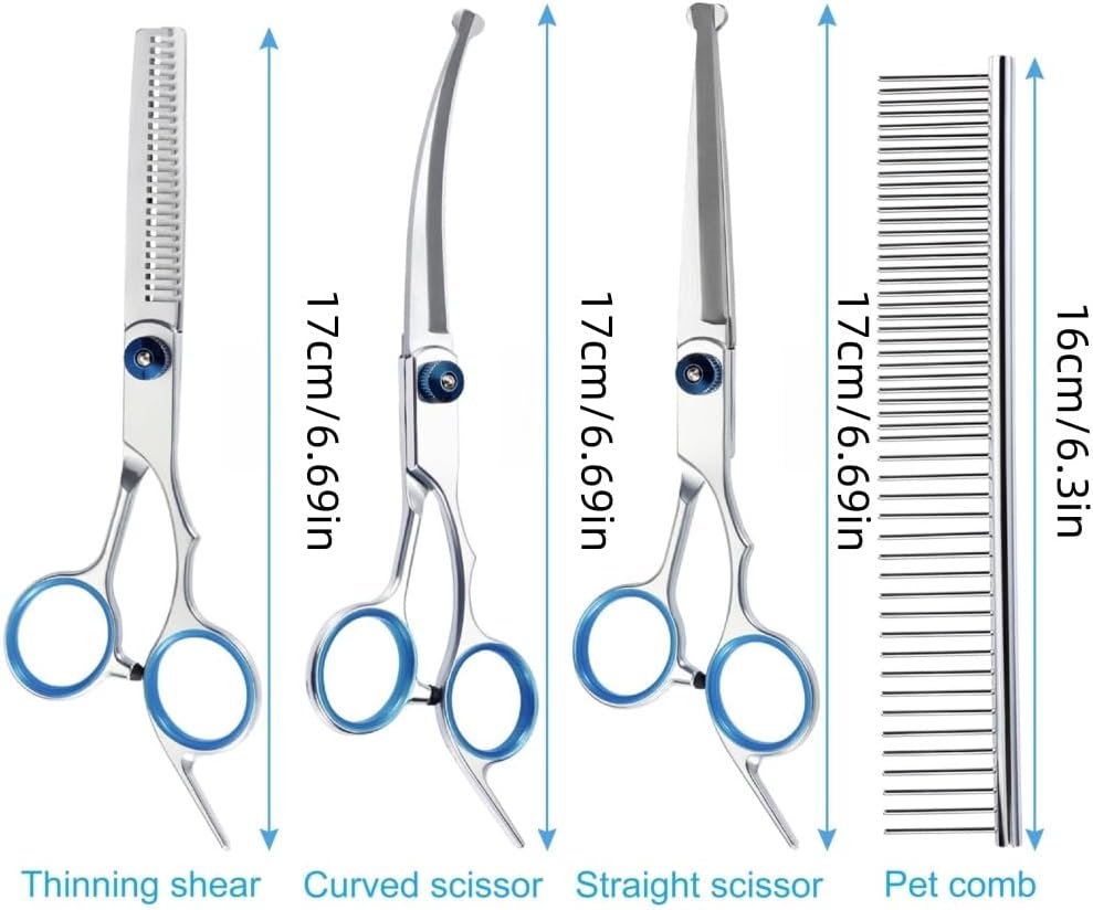 Close up of stainless steel thinning shear blades