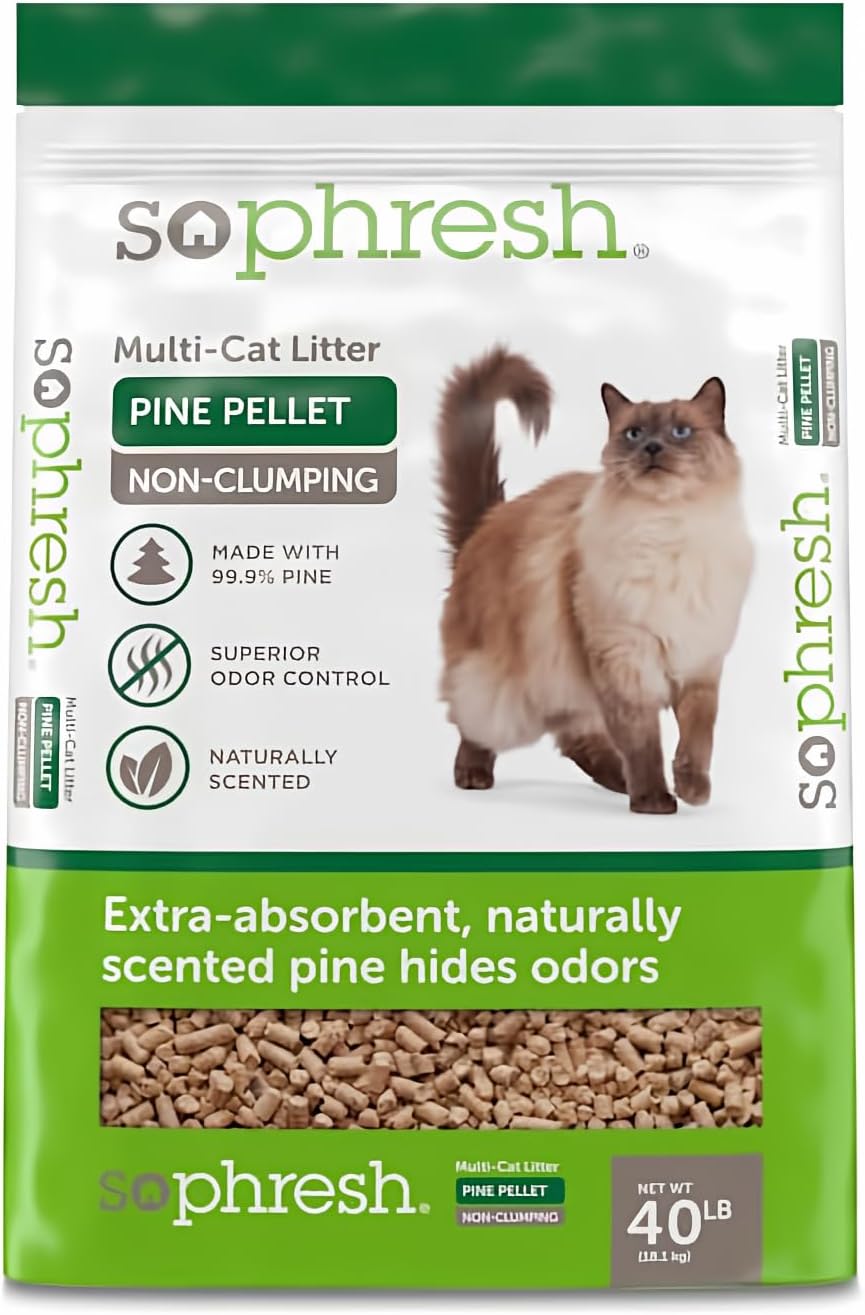 Close up of So Phresh natural pine litter pellets for cats