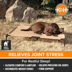 K&H Outdoor Elevated Dog Bed - Cooling Raised Dog Bed for Small & Medium Pets, Breathable Mesh Hammock Design, Indoor/Outdoor Washable Cover, Portable Metal Frame, Tan, Medium 32x25in - Image 5
