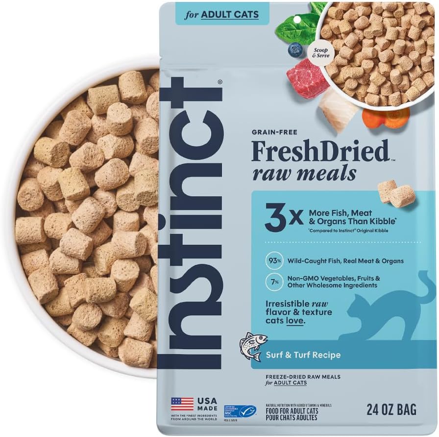 Instinct Raw Meals Freeze Dried Pollock Cat Food front view premium raw feline diet
