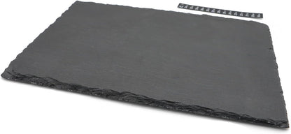 JIHAQUA Natural Slate Tile for Reptiles front view showing textured black stone texture