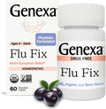 Genexa Flu Fix 60 tablets front packaging for homeopathic flu relief.