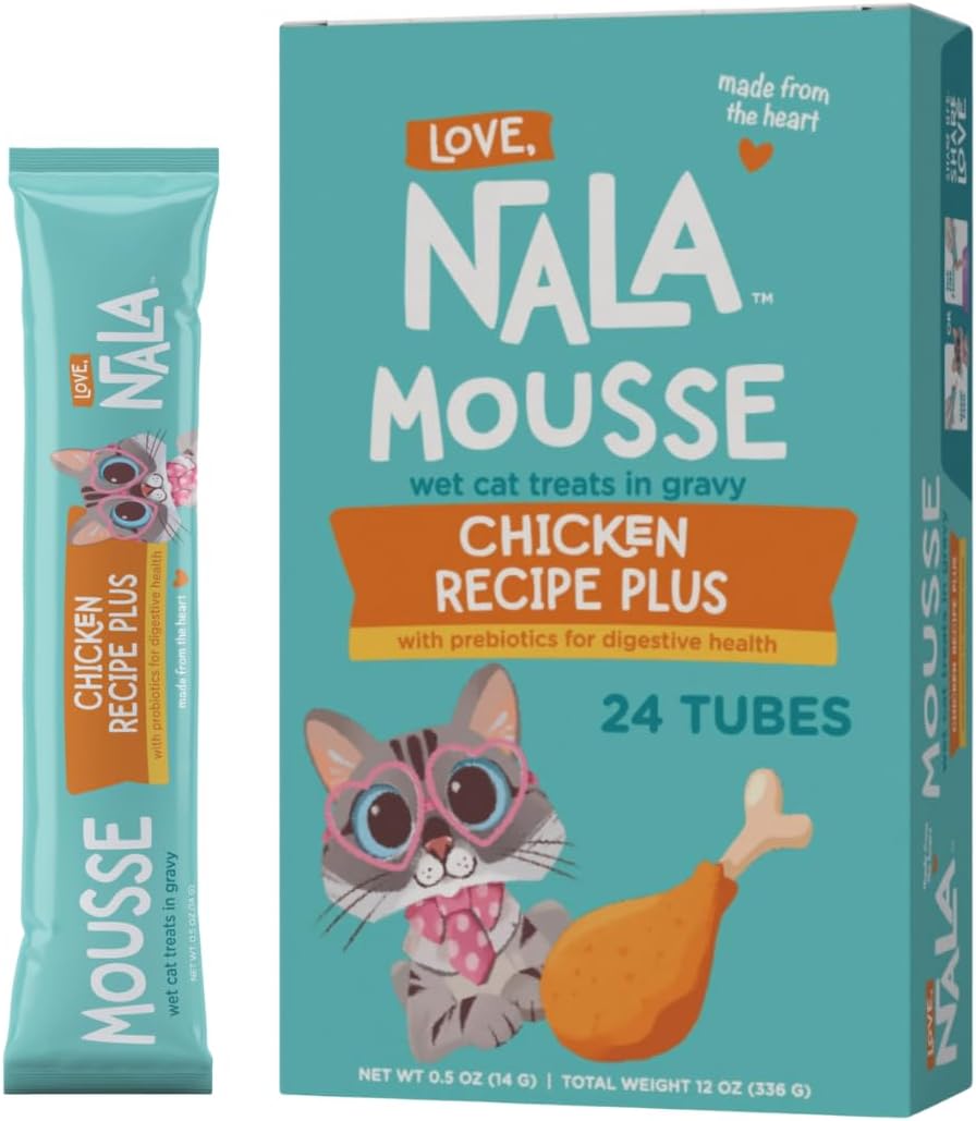LOVE, NALA - Natural Lickable Cat Squeeze Up Treat,Topper - Variety Plus Pack Mousse - Wet Food Cat Puree - Grain Free, Non_GMO Minerals, Vitamins - 24 Pack - Image 14