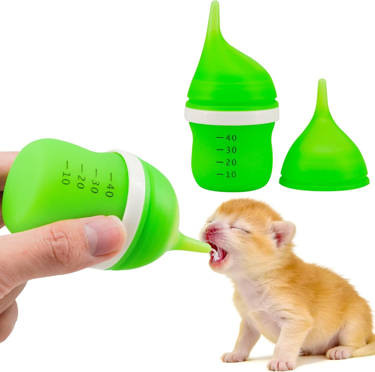 YeulYuuri pet feeding bottle showing the precise pinhole liquid outlet design for controlled flow.