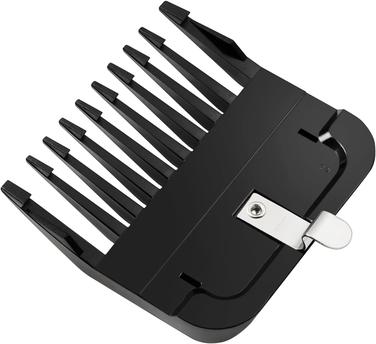 Durable metal clip detail on Andis premium animal grooming comb