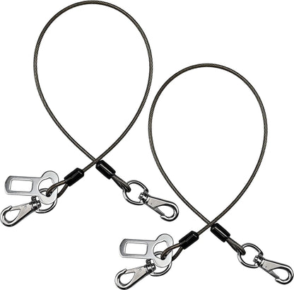 Mi PupJoy 2-in-1 dog seat belt front view showing steel wire