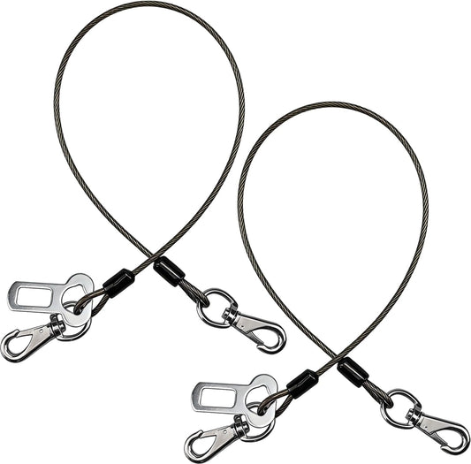 Mi PupJoy 2-in-1 dog seat belt front view showing steel wire