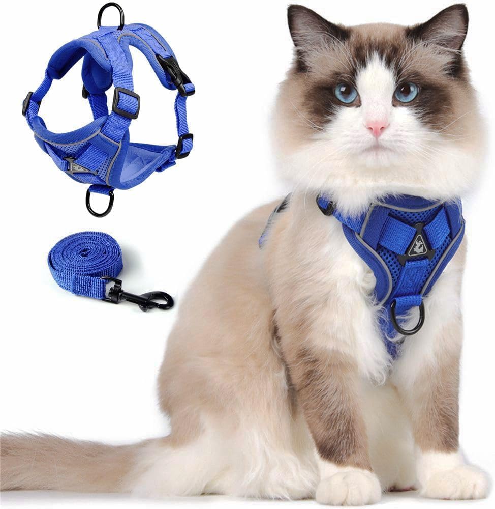 Juliyeh Skmeditec cat harness and leash set front view escape proof vest