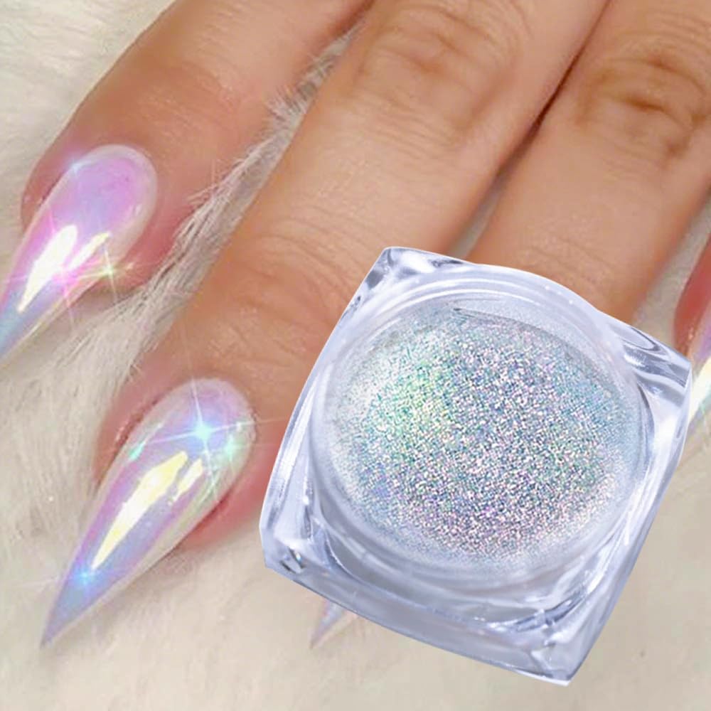 Vonrui holographic nail glitter powder jar and applicator
