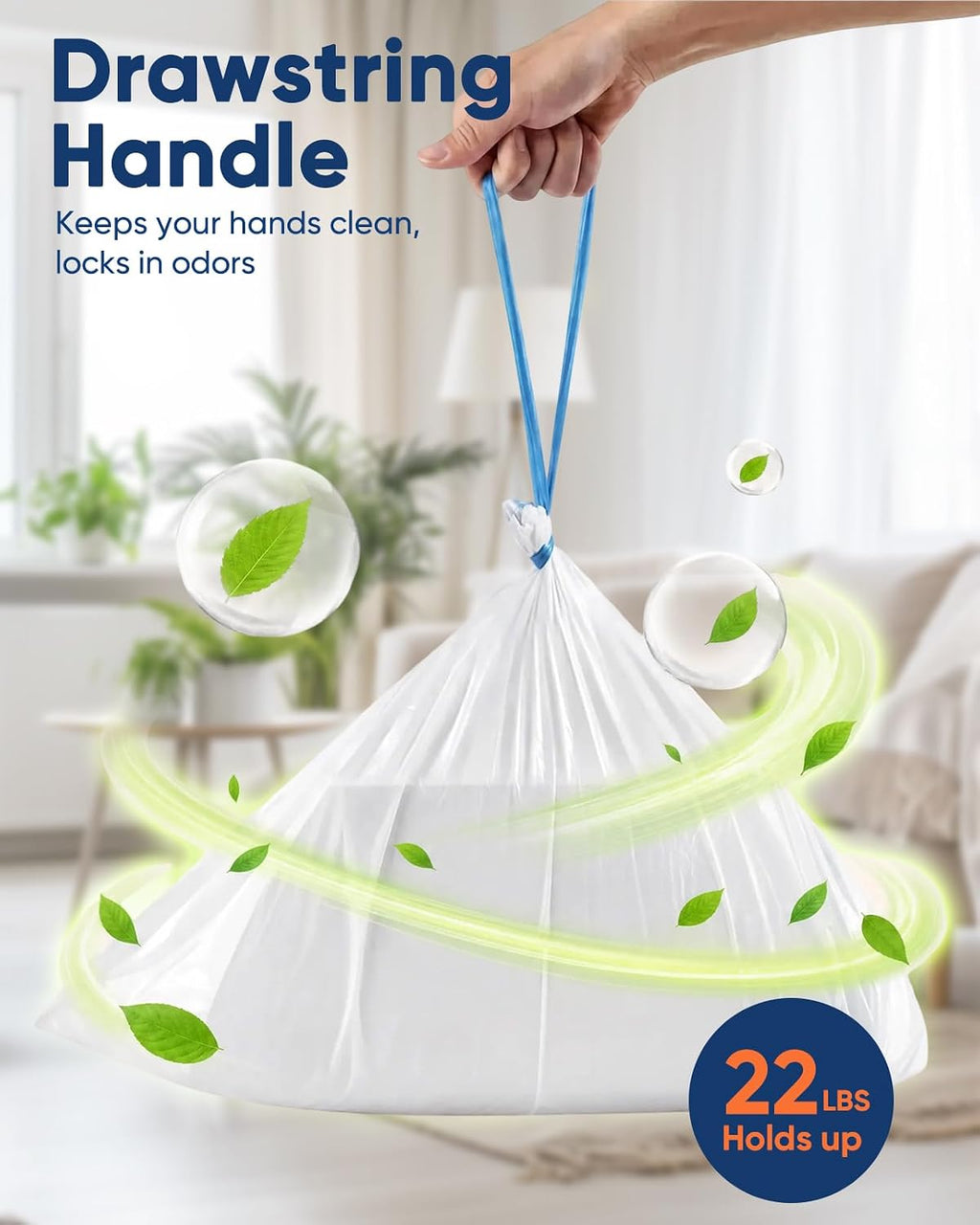 Leakproof heavy duty plastic waste bag for cat litter trays