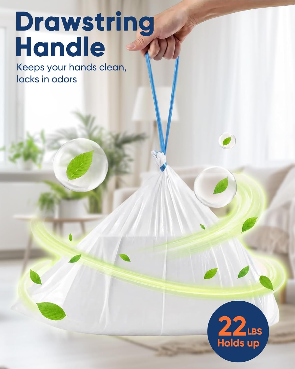 Leakproof heavy duty plastic waste bag for cat litter trays