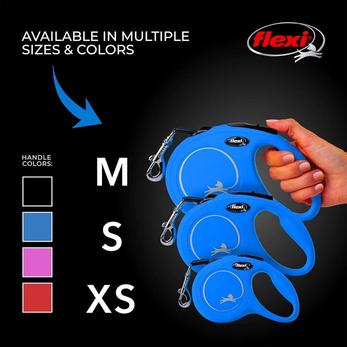 Close up of ergonomic grip on Flexi classic leash