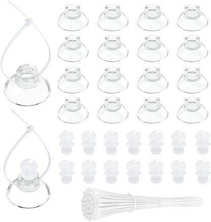 Pawfly 20 Pack Aquarium Suction Cups with Clips and Adjustable Zip Ties Cables Fish Tank Tools for Binding Moss Holding Airline Tubing Decorations Shrimp Nests and Reptile Hammocks - Image 9