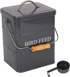 Brabtod decorative green bird seed tin for garage and garden shed