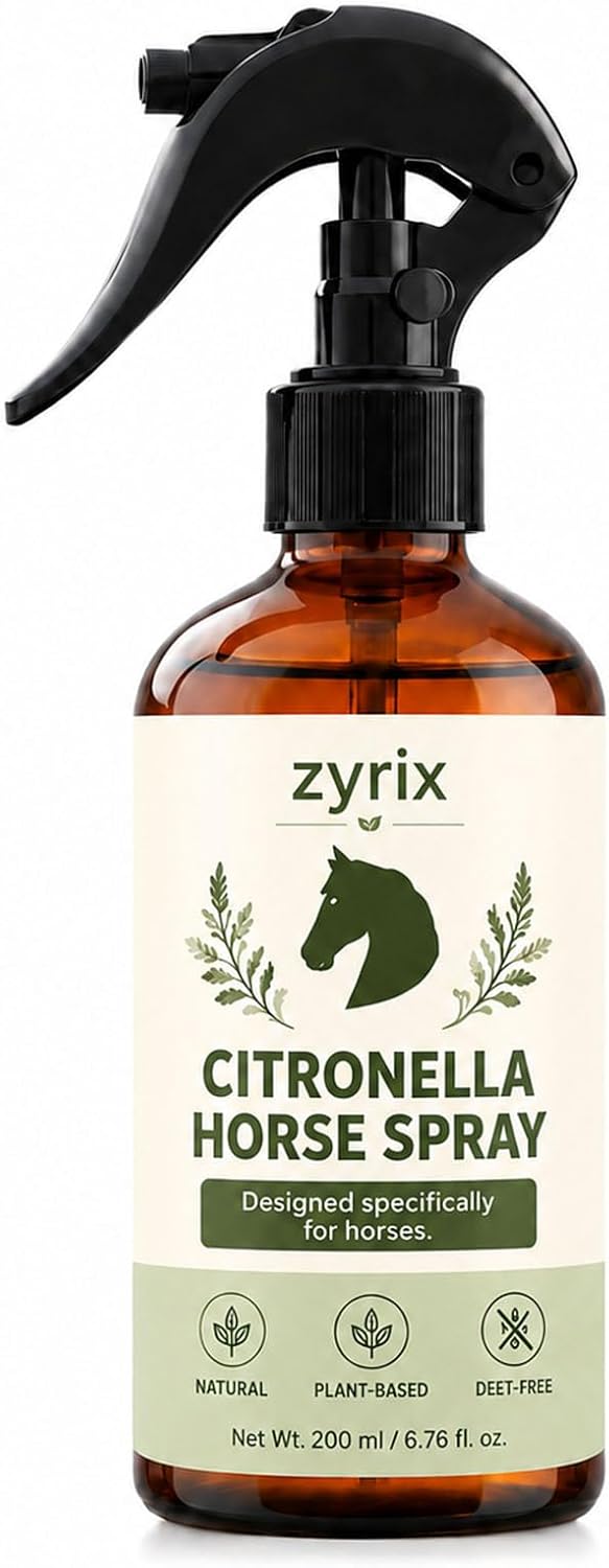 Zyrix Horse and Pony Bug Repellent Spray 200ml front view bottle.