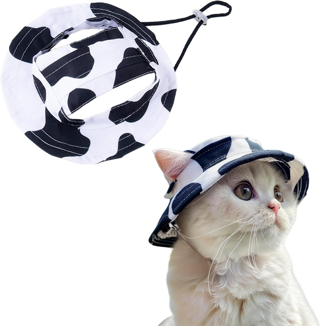 Dog Sun Hat,1PC Adjustable Princess Dog Bucket Hat with Ear Holes,Round Brim Dogs Visor Cap Pet Fisherman Hat for Pupies Small Dogs Cat Outdoor Sport (Blue, Large) - Image 13