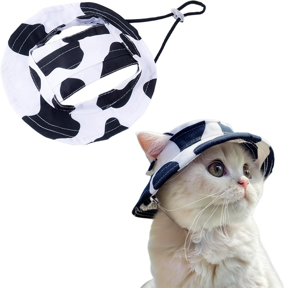 Dog Sun Hat,1PC Adjustable Princess Dog Bucket Hat with Ear Holes,Round Brim Dogs Visor Cap Pet Fisherman Hat for Pupies Small Dogs Cat Outdoor Sport (Blue, Large) - Image 13