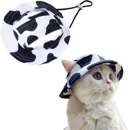 Dog Sun Hat,1PC Adjustable Princess Dog Bucket Hat with Ear Holes,Round Brim Dogs Visor Cap Pet Fisherman Hat for Pupies Small Dogs Cat Outdoor Sport (Blue, Large) - Image 13