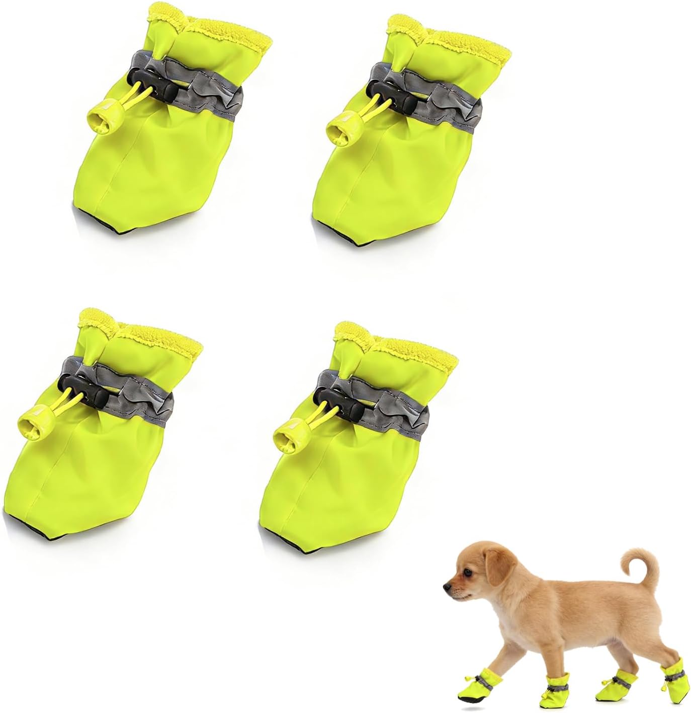 Andiker 4 Pcs Dog Shoes, Soft Breathable Dog Boots with Adjustable Drawstring Non-Slip Sole Easy to Clean Dog Paw Protectors for Outdoors Indoors in Spring Summer (Black, S) - Image 15