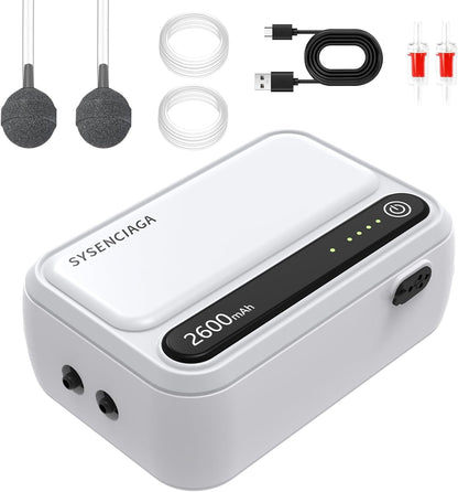 Aquarium Air Pump Rechargeable Aerator for Bait Bucket, Portable Battery Powered Air Pump for Aquarium, Fish Tank Air Pump Bubbler Aerator for Outdoor Fishing - Image 9