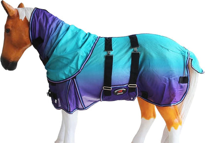 Challenger purple pink ombre pony flysheet detached neck hood attachment view