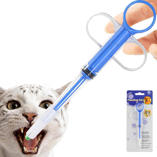 BVQWO cat pill shooter and dispenser front view for easy pet medication administration