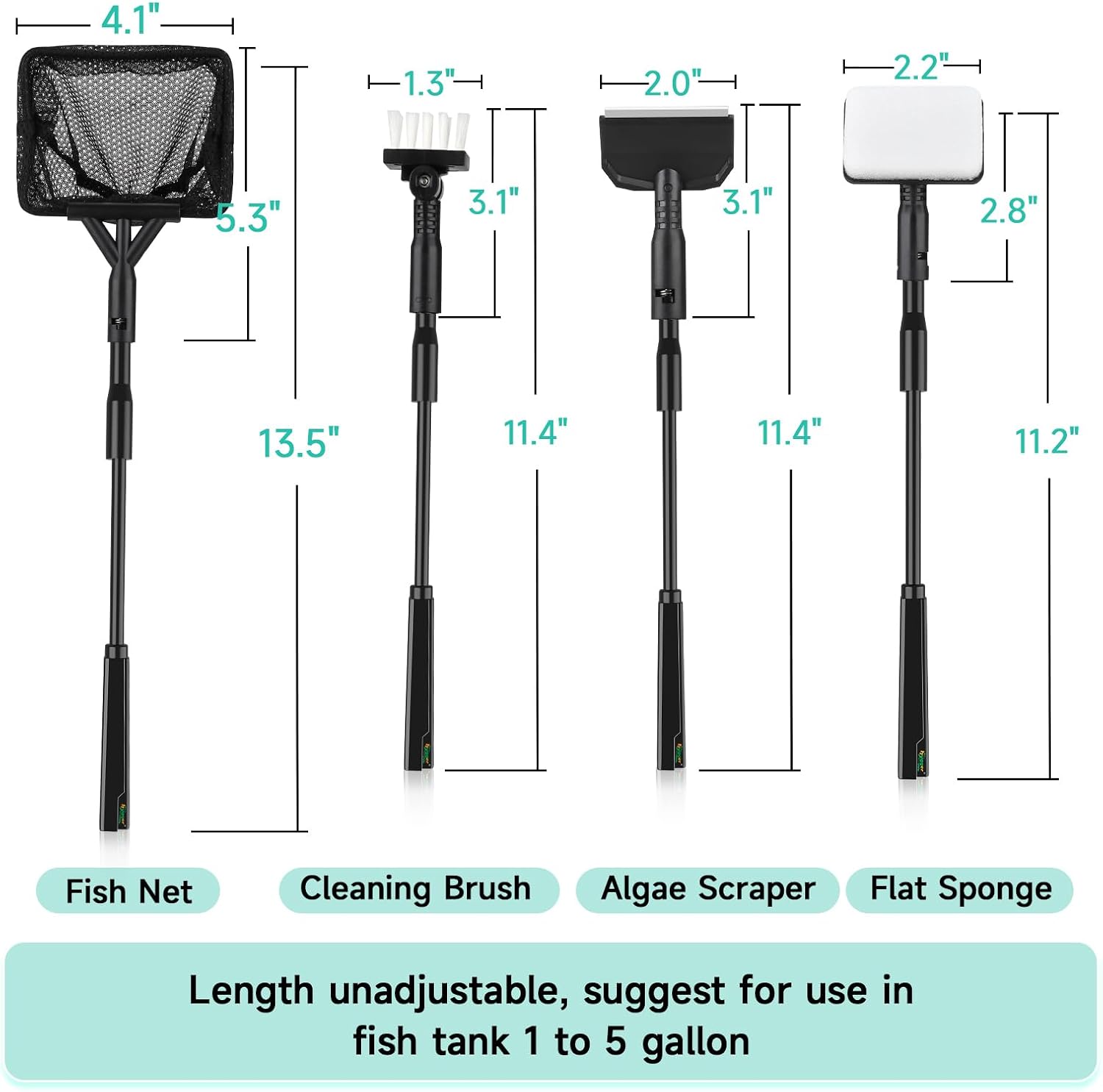 Hygger multipurpose four in one aquarium tools kit unpacked with all components.
