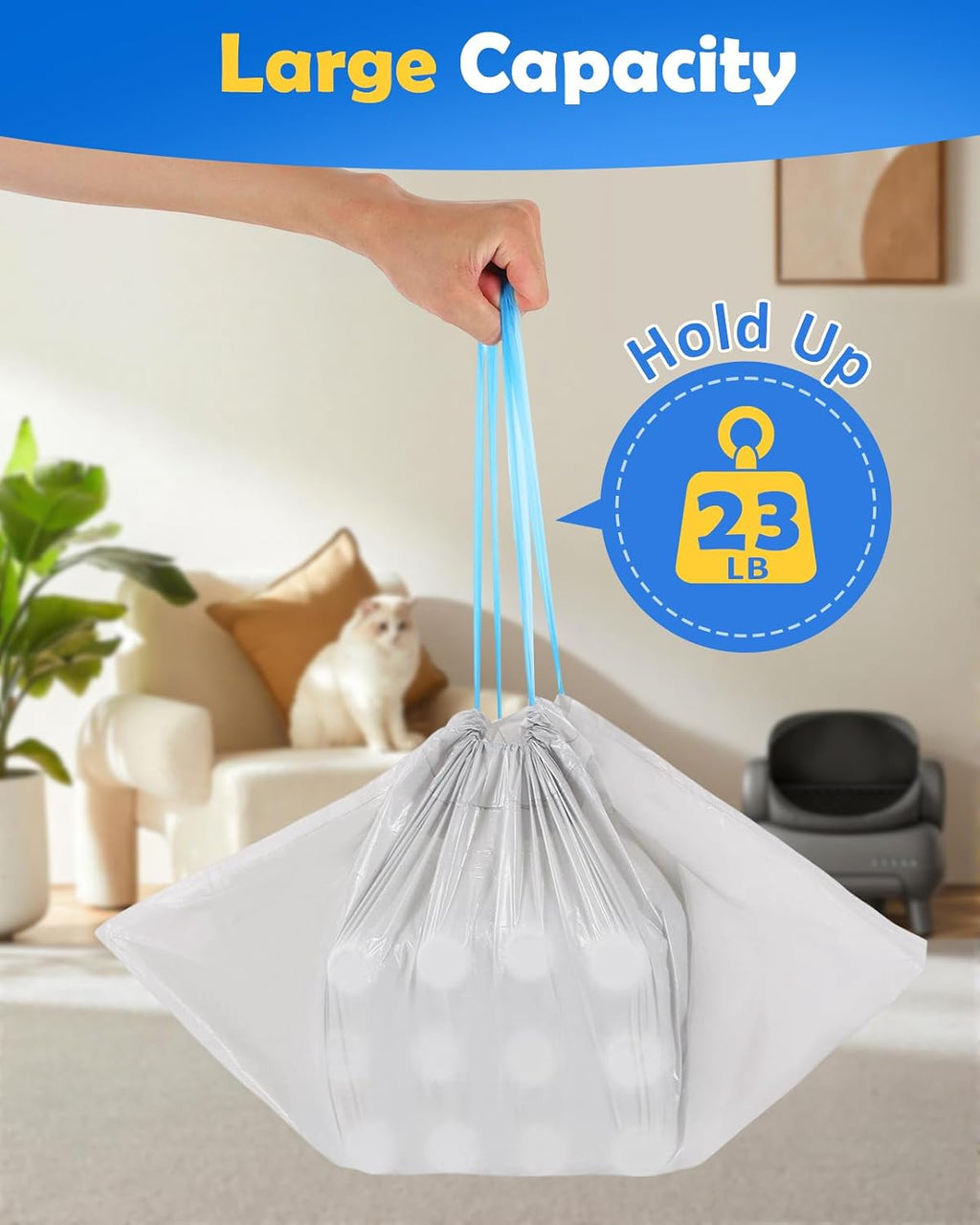 Roll of premium plastic liners for self cleaning cat litter boxes