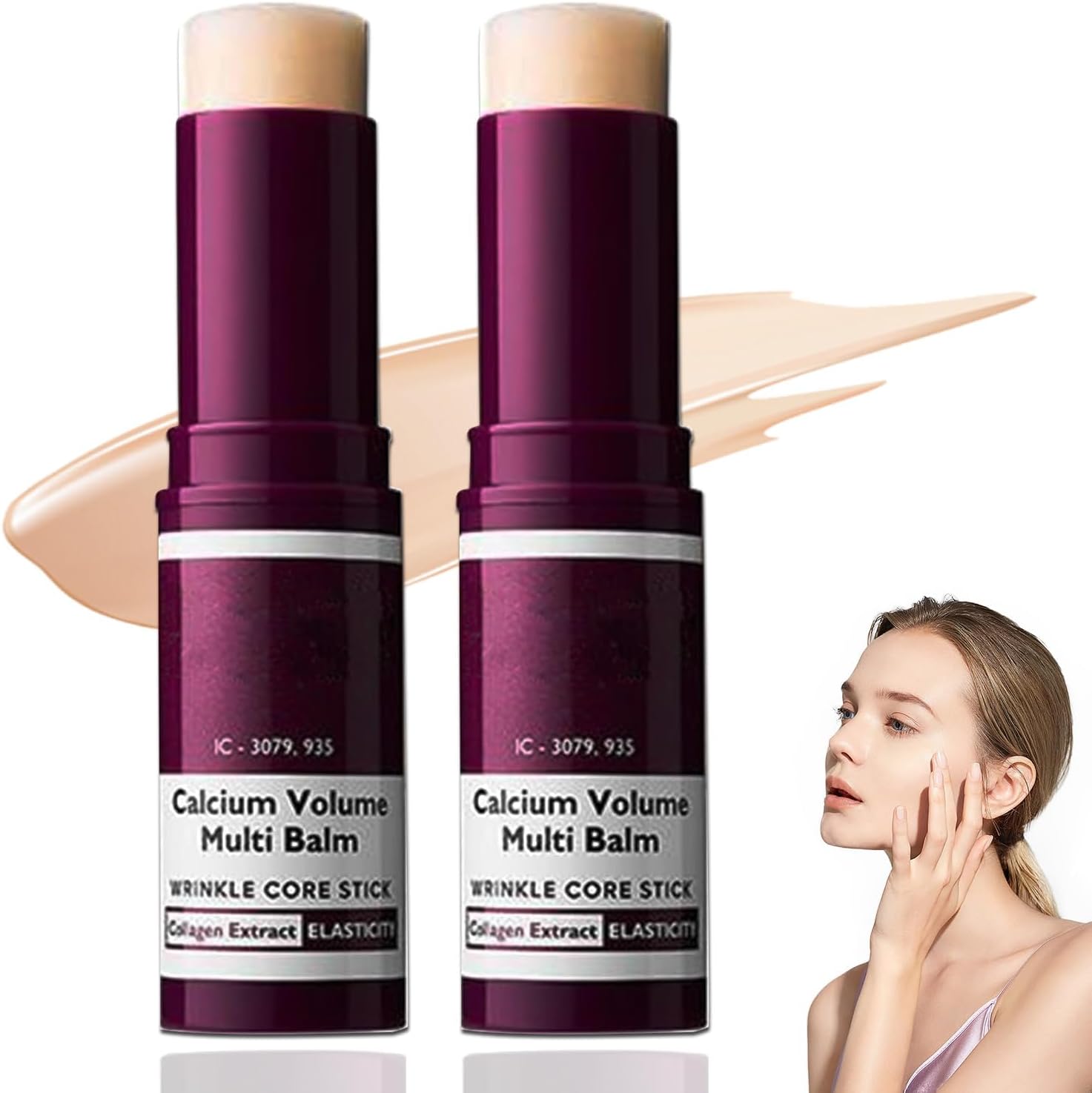 Coleeson Calcium Volume Multi Balm Stick front view showing the twist up packaging.