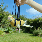 Wearable bird flight suit designed for small birds and budgies