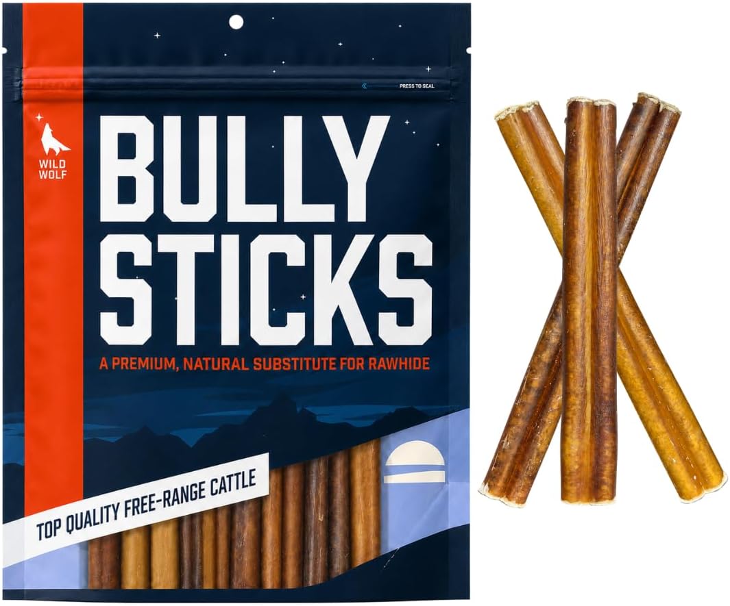 Wild Wolf 12-inch Angus Bully Sticks (8oz./~5 Sticks) Healthy, All-Natural, Long-Lasting Dog Chew Bones - Low Odor - Mixed Thickness - Lab-Tested, Hand-Inspected and Packed with Love in The USA - Image 9