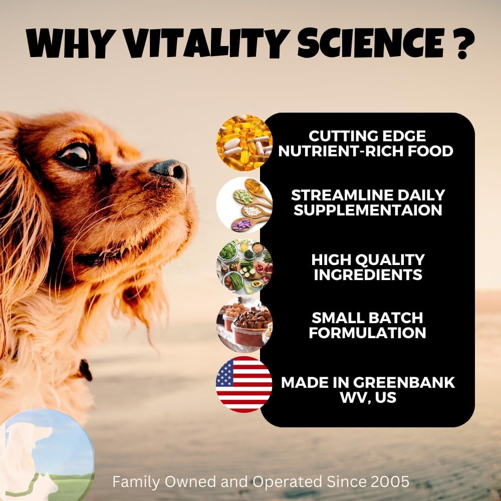 Authentic USA imported Vitality Science premium fish oil for cat and dog skin allergy relief