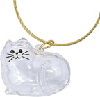 Sencdfly Cat Hair Storage Keychain front view showcasing clear cat shaped pet fur capsule