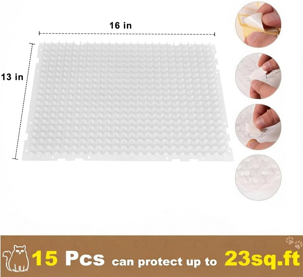 Close up of Yiteshi cat deterrent mat plastic spikes