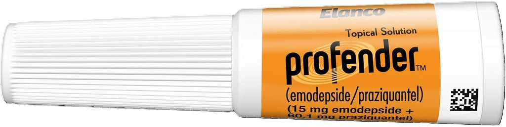Authentic Profender feline parasite control packaging