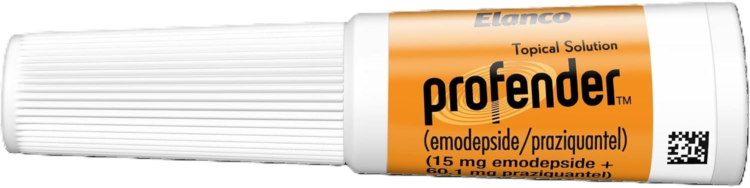 Authentic Profender feline parasite control packaging